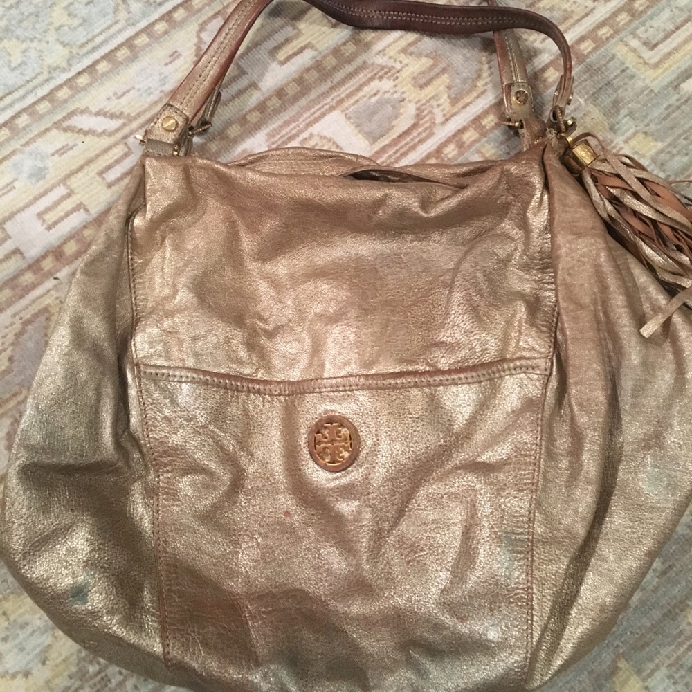Tory Butch Gold Metallic Purse Bag